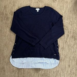 Calvin Klein Navy Long Sleeve Top